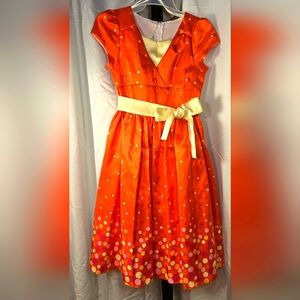 Charming Orange Polka Dot Kids‎ Dress For Easter